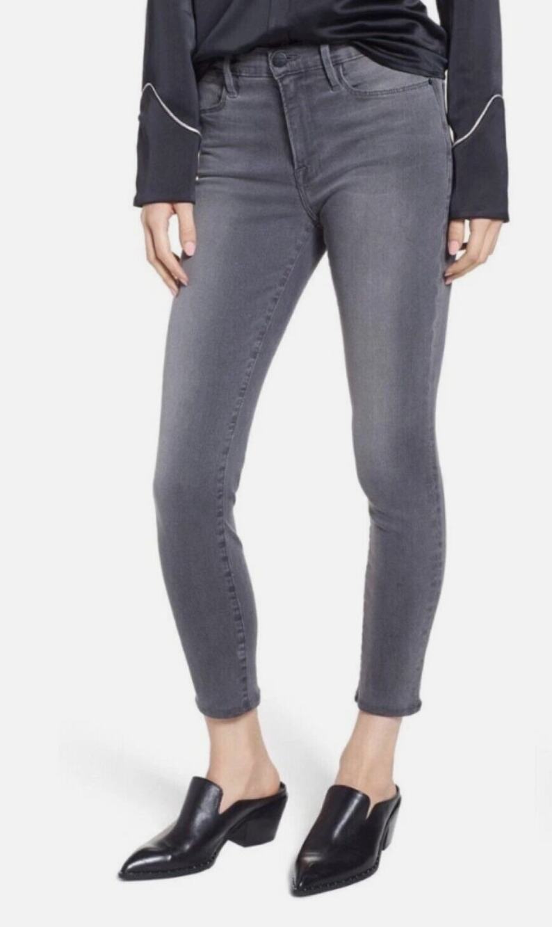 Frame Denim Le High Rise Skinny Smithson Gray Wash Jeans 28